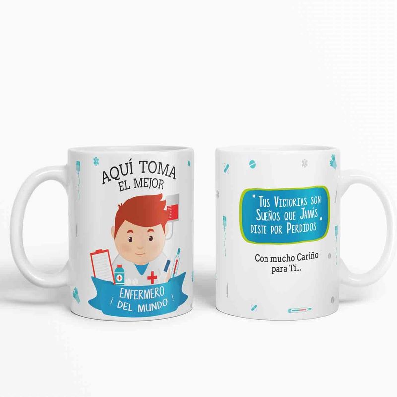ESTAMPA MANIA - Taza aquí toma el mejor Enfermero del mundo D29