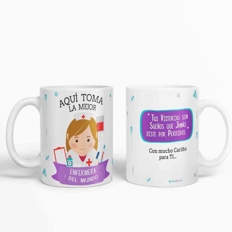 ESTAMPA MANIA - Taza aquí toma la mejor Enfermera del mundo D30