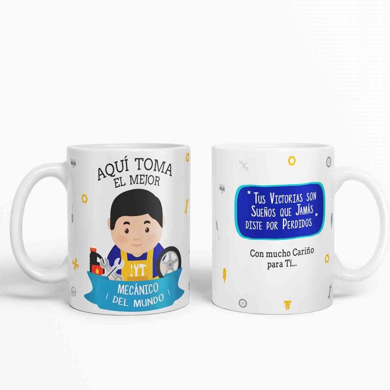 ESTAMPA MANIA - Taza aquí toma el mejor Mecánico del mundo D31