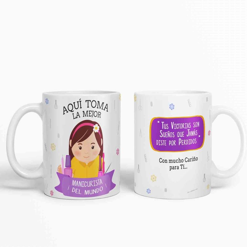 GENERICO - Taza aquí toma la mejor Manicurista del mundo D32