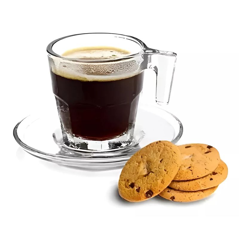 GENERICO - Set 6 Tazas + Plato Cafe Expresso 70 Ml Kimglass Cartagena