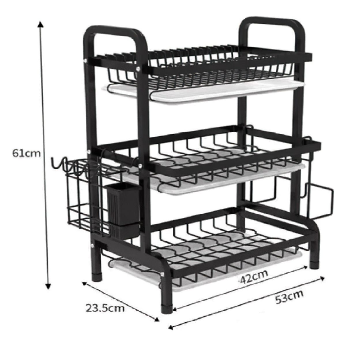 GENERICO - Escurreplatos de 3 Niveles Gran Capacidad y Diseño Elegante