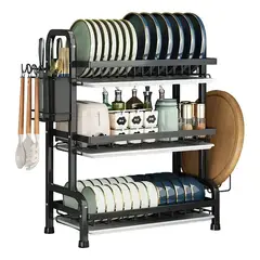 GENERICO - Escurreplatos de 3 Niveles Gran Capacidad y Diseño Elegante