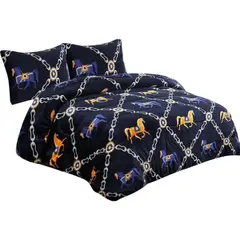 GENERICO - Cobertor De Invierno Plush Con Chiporro 2 Plaza + 2 Fundas Almohadas
