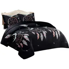 GENERICO - Cobertor De Invierno Plush Con Chiporro 2 Plaza + 2 Fundas Almohadas