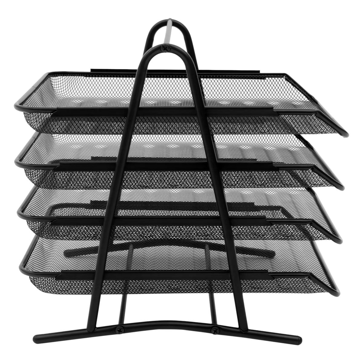 GENERICO - Bandeja Metálica de 4 Niveles para Documentos Organizador