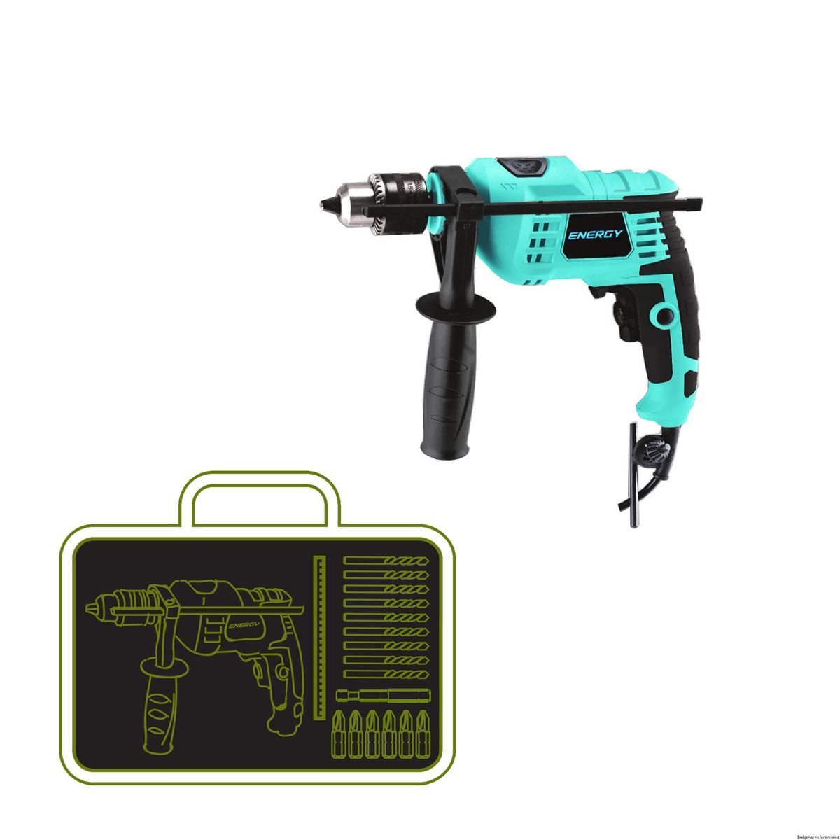 ENERGY - KIT TALADRO PERCUTOR 13 MM 550 W ID132220K
