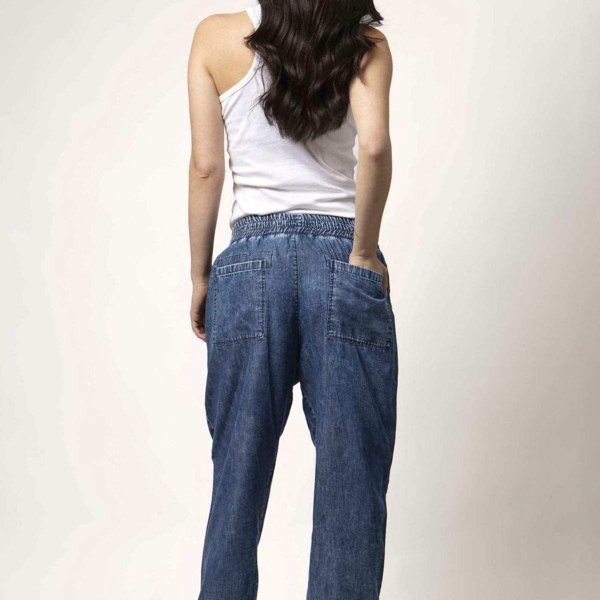MOMCHIC - JEANS JOGGER BAGGY AZUL