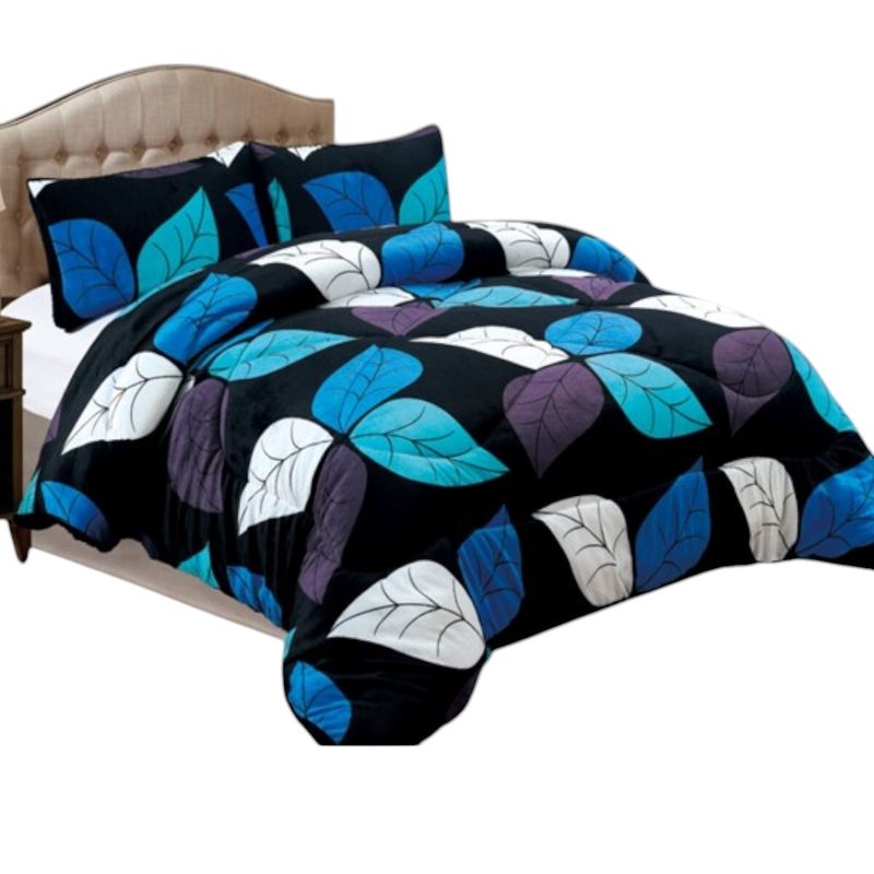 GENERICO - Cobertor De Invierno Plush Con Chiporro 2 Plaza + 2 Fundas Almohadas