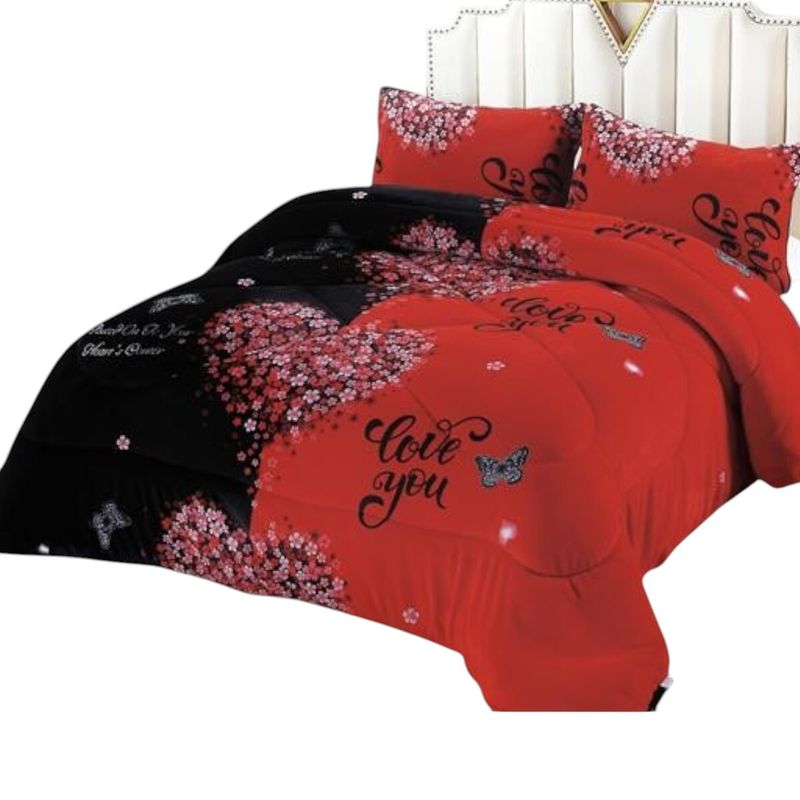 GENERICO - Cobertor De Invierno Plush Con Chiporro 2 Plaza + 2 Fundas Almohadas