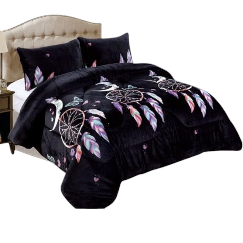 GENERICO - Cobertor De Invierno Plush Con Chiporro 2 Plaza + 2 Fundas Almohadas