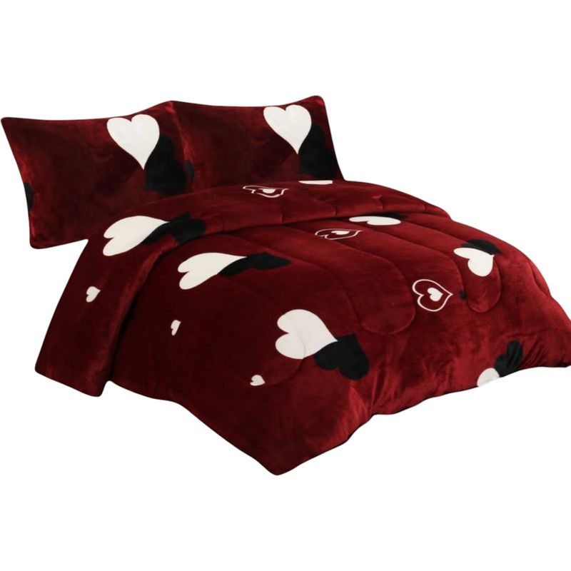 GENERICO - Cobertor De Invierno Plush Con Chiporro 2 Plaza + 2 Fundas Almohadas