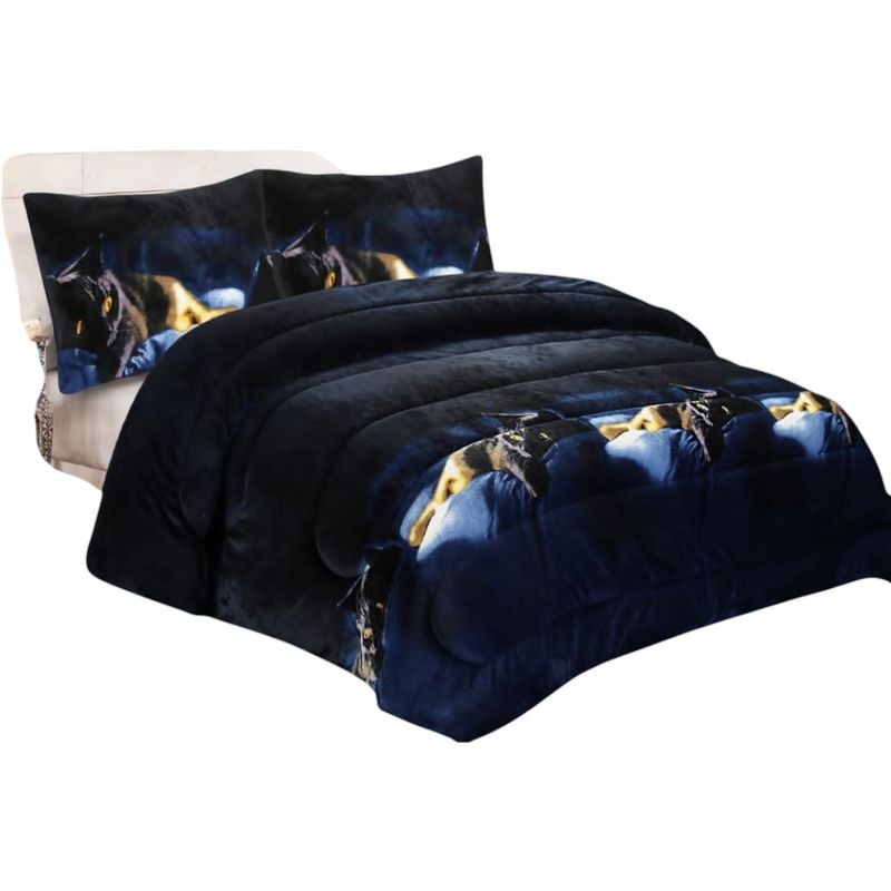 GENERICO - Cobertor De Invierno Plush Con Chiporro 2 Plaza + 2 Fundas Almohadas