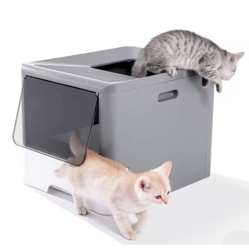 GENERICO - Baño Arenero Para Gatos Cerrado Xl Gris