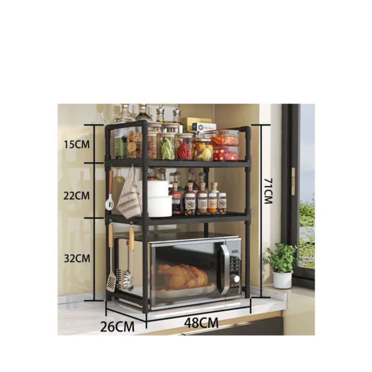 GENERICO - Rack Estante Organizador Microondas Multiusos 3 Niveles MD