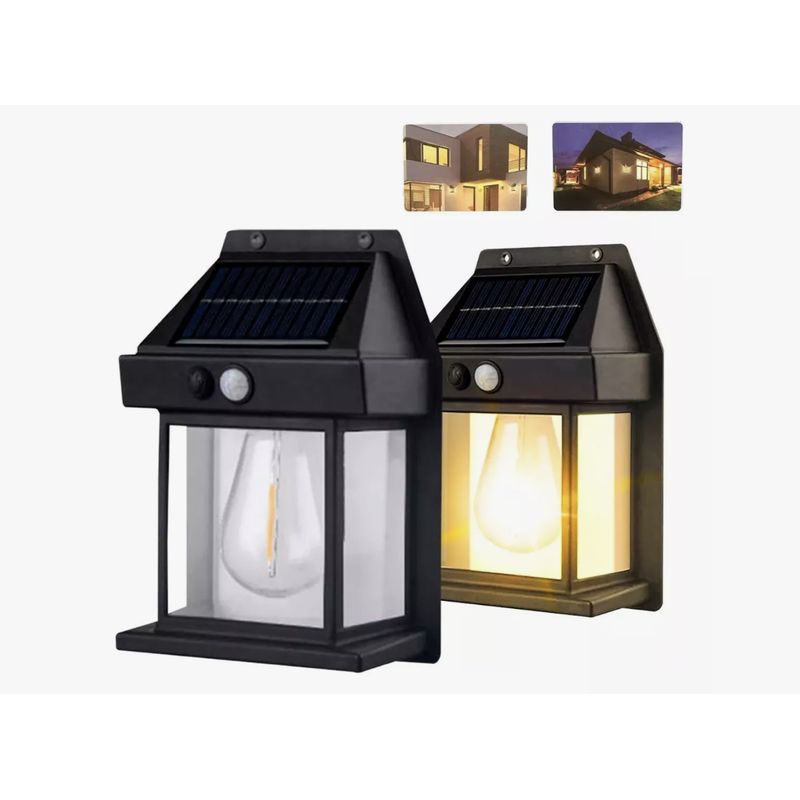 MOMO - Lámpara De Pared Solar Para Exteriores Led Colonial Vintage