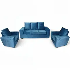 MUEBLERIA LATINA - LIVING CARRE 3-1-1 FELPA AZUL PETROLEO