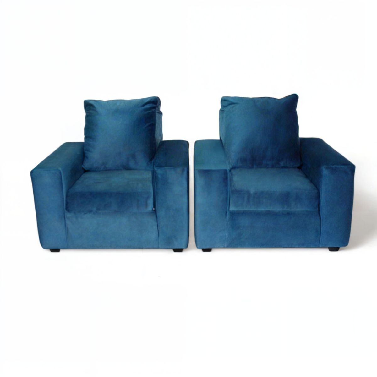 MUEBLERIA LATINA - LIVING CARRE 3-1-1 FELPA AZUL PETROLEO