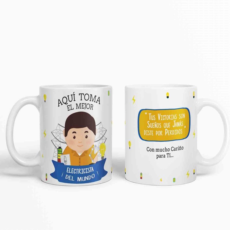 GENERICO - Taza aquí toma el mejor Electricista del mundo D56