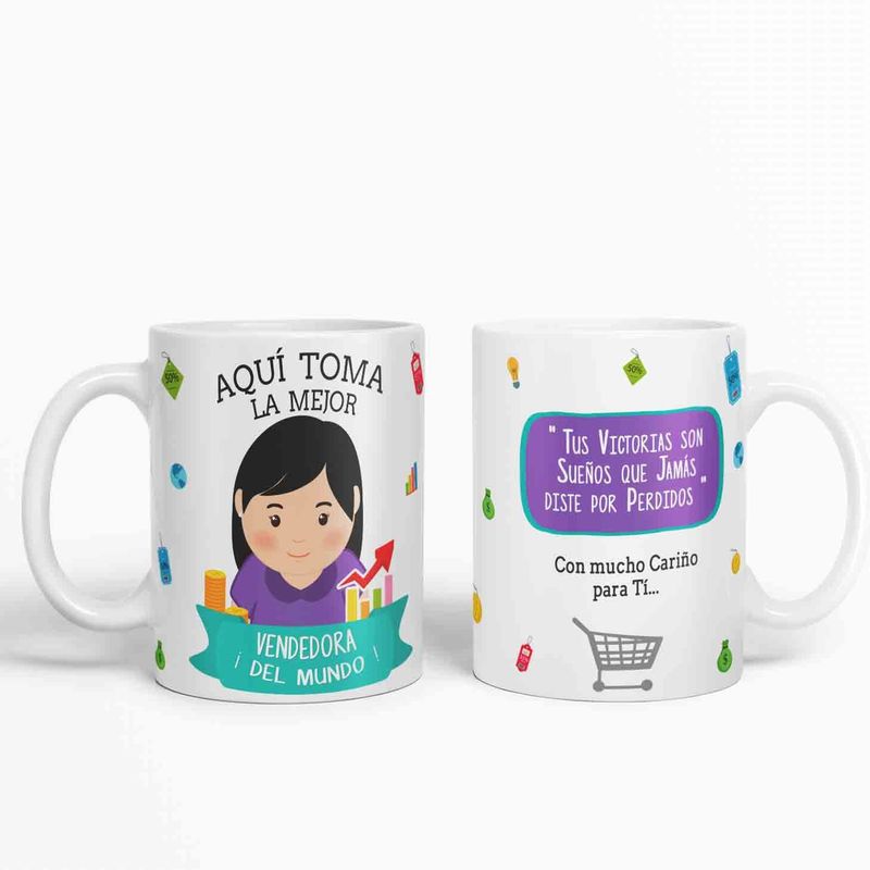 ESTAMPA MANIA - Taza aquí toma la mejor Vendedora del mundo D62