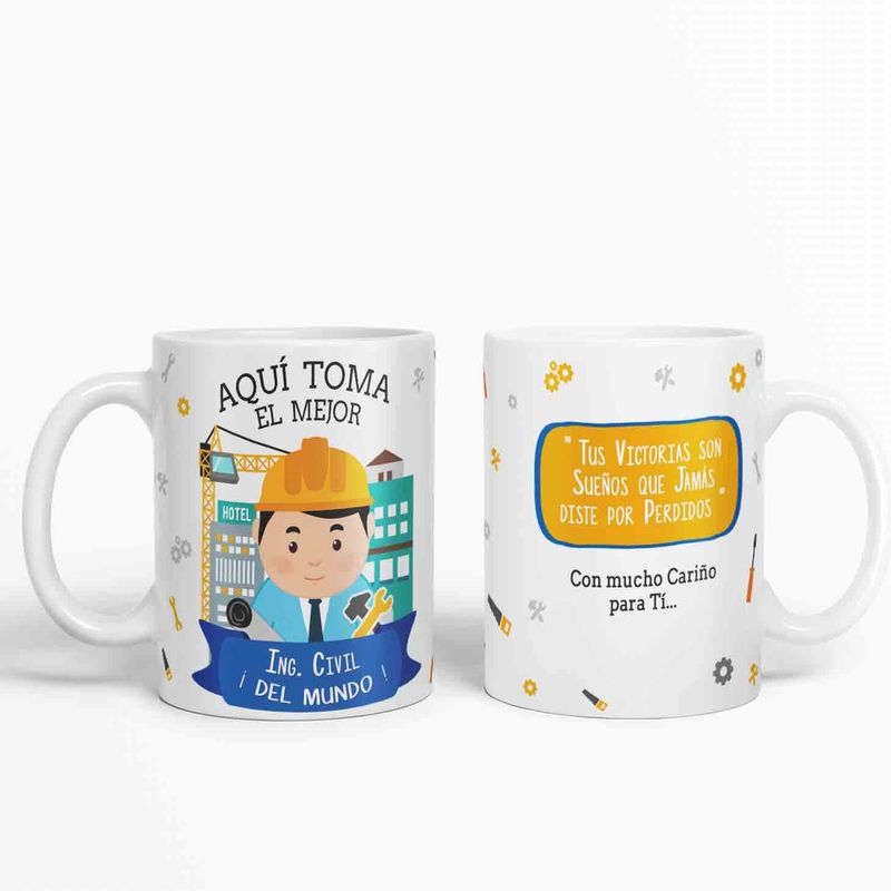 GENERICO - Taza aquí toma el mejor Ing Civil del mundo D65