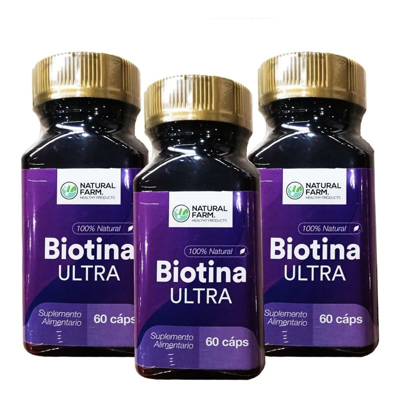NATURAL FARM - Pack 3 Biotina Ultra Nf 3x60 Capsulas.