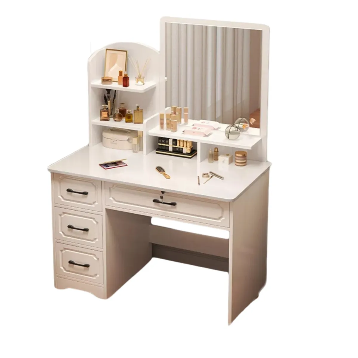 GENERICO - Tocador Con Espejo Luz 80x40x137cm Color Blanco NL 3138