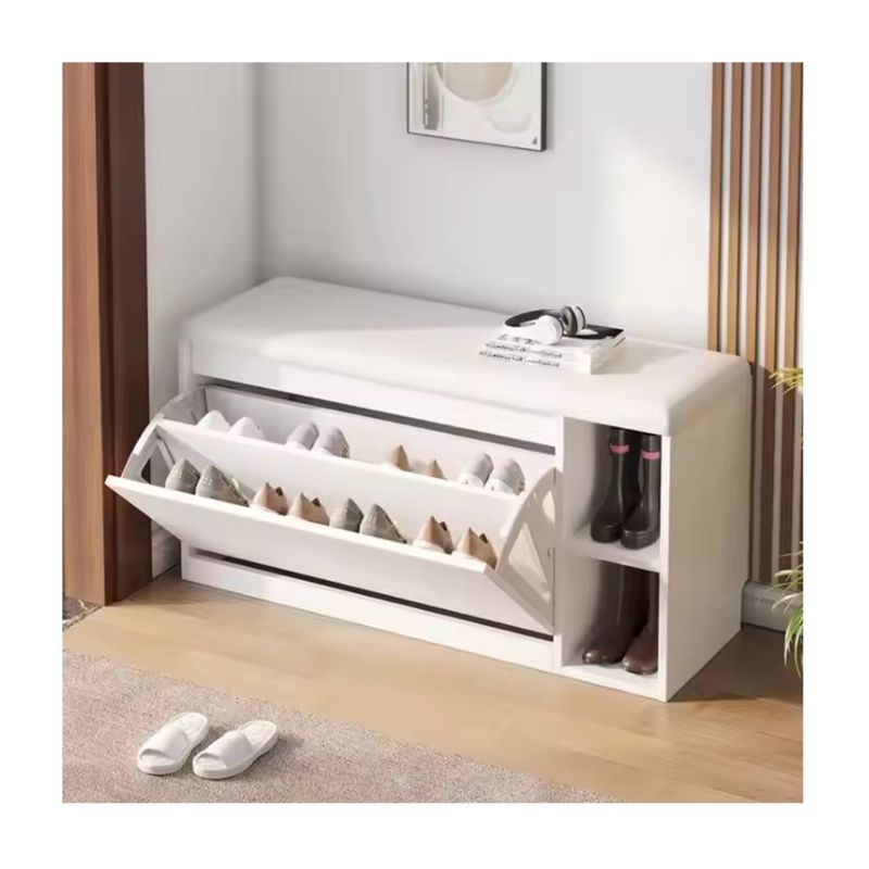 GENERICO - Estante Banco Organizador De Zapatos Moderno Color Blanco NL
