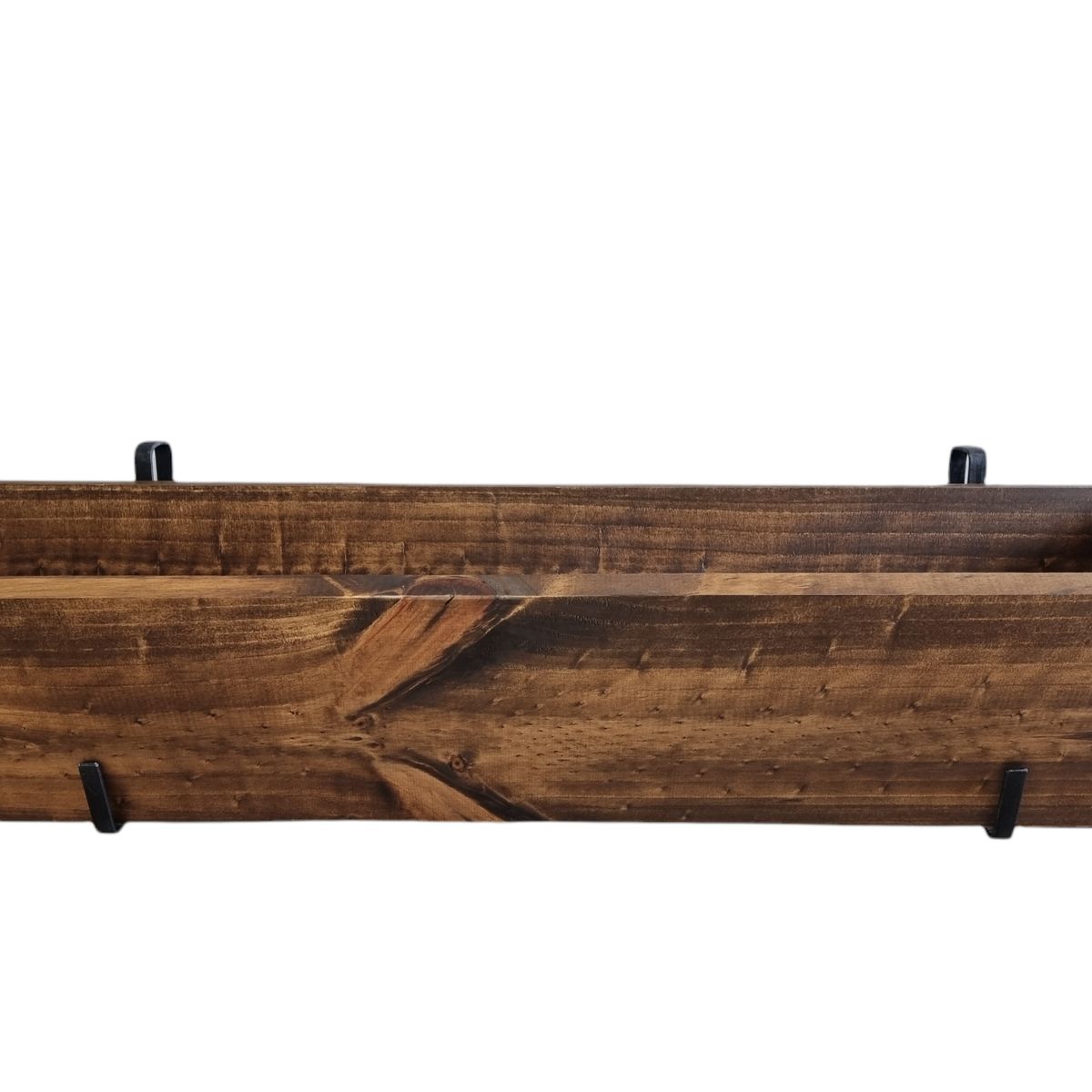 GENERICO - MACETERO BALCONERA DE MADERA CON GANCHOS ROBLE 100CM