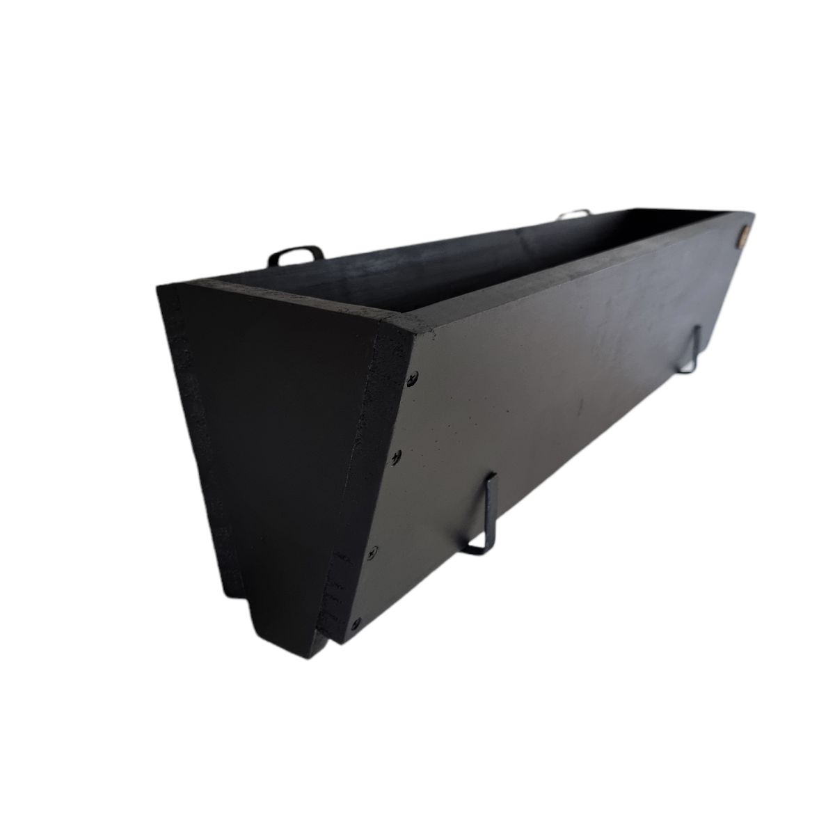 GENERICO - MACETERO BALCONERA DE MADERA CON GANCHOS NEGRO 100CM