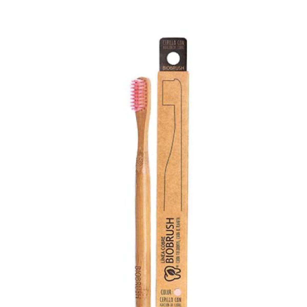 BIOBRUSH - Cepillo De Dientes Biodegradable Rosado 1 Un Biobrush