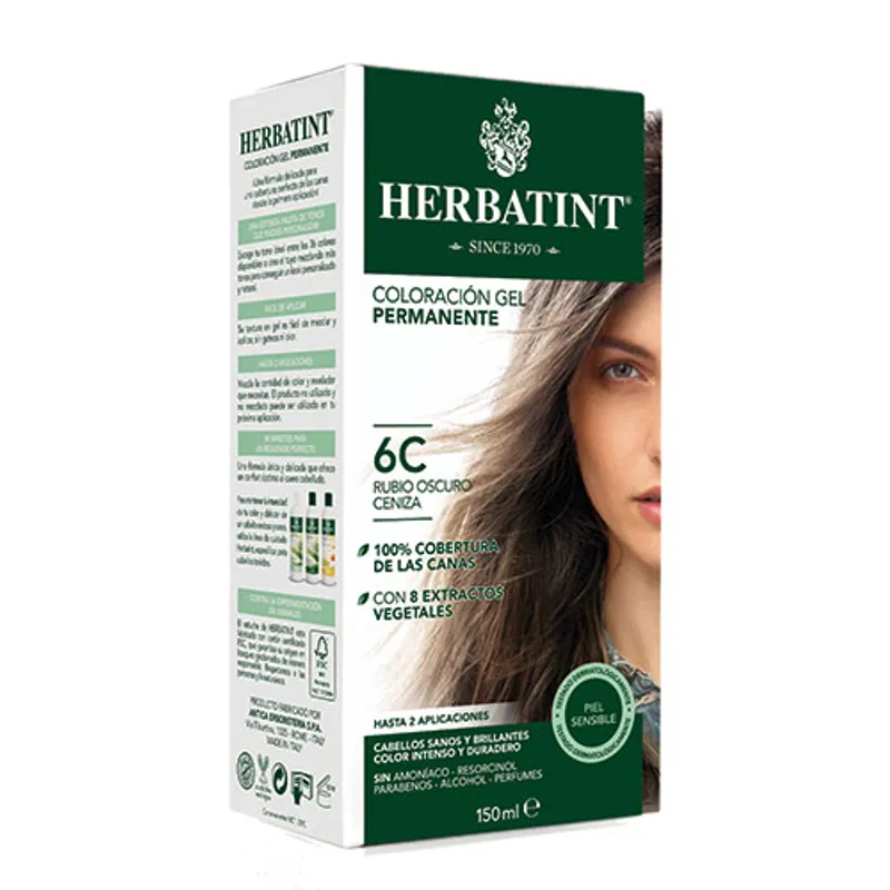 HERBATINT - Tintura Permanente 6C Rubio Oscuro Ceniza Herbatint