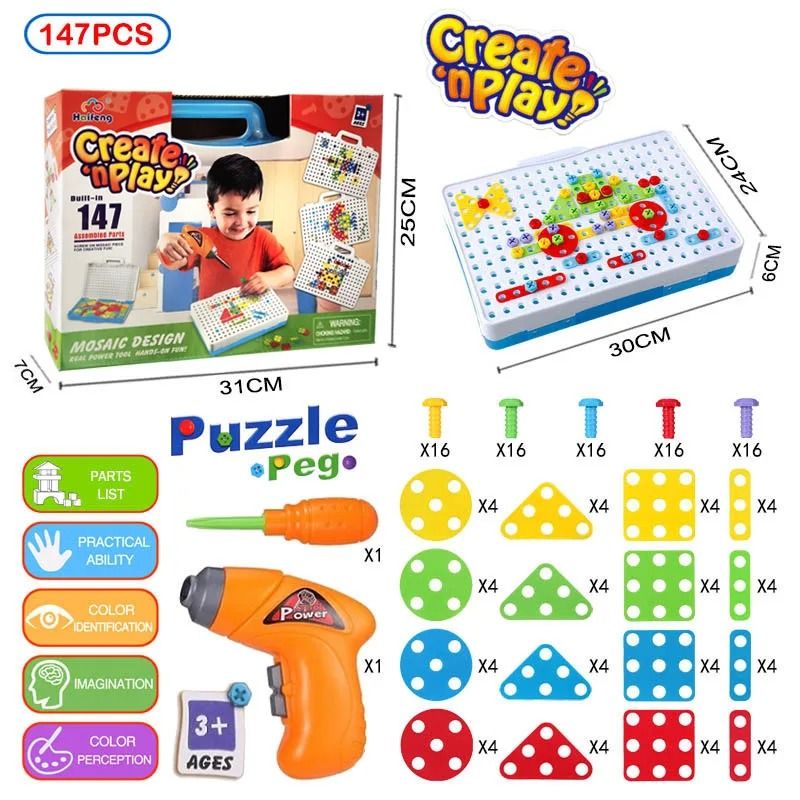 GENERICO - KidsConstruccion rompecabezas de construcción Montessori