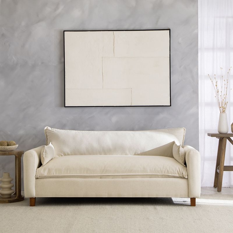 MUEBLES COTTONI - Sofá Lirio Lino Crudo