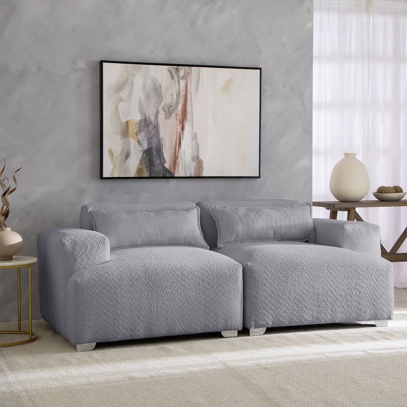 MUEBLES COTTONI - Sofá Cala - Boucle Gris