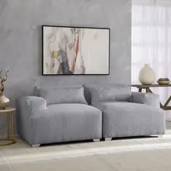 MUEBLES COTTONI - Sofá Cala - Boucle Gris