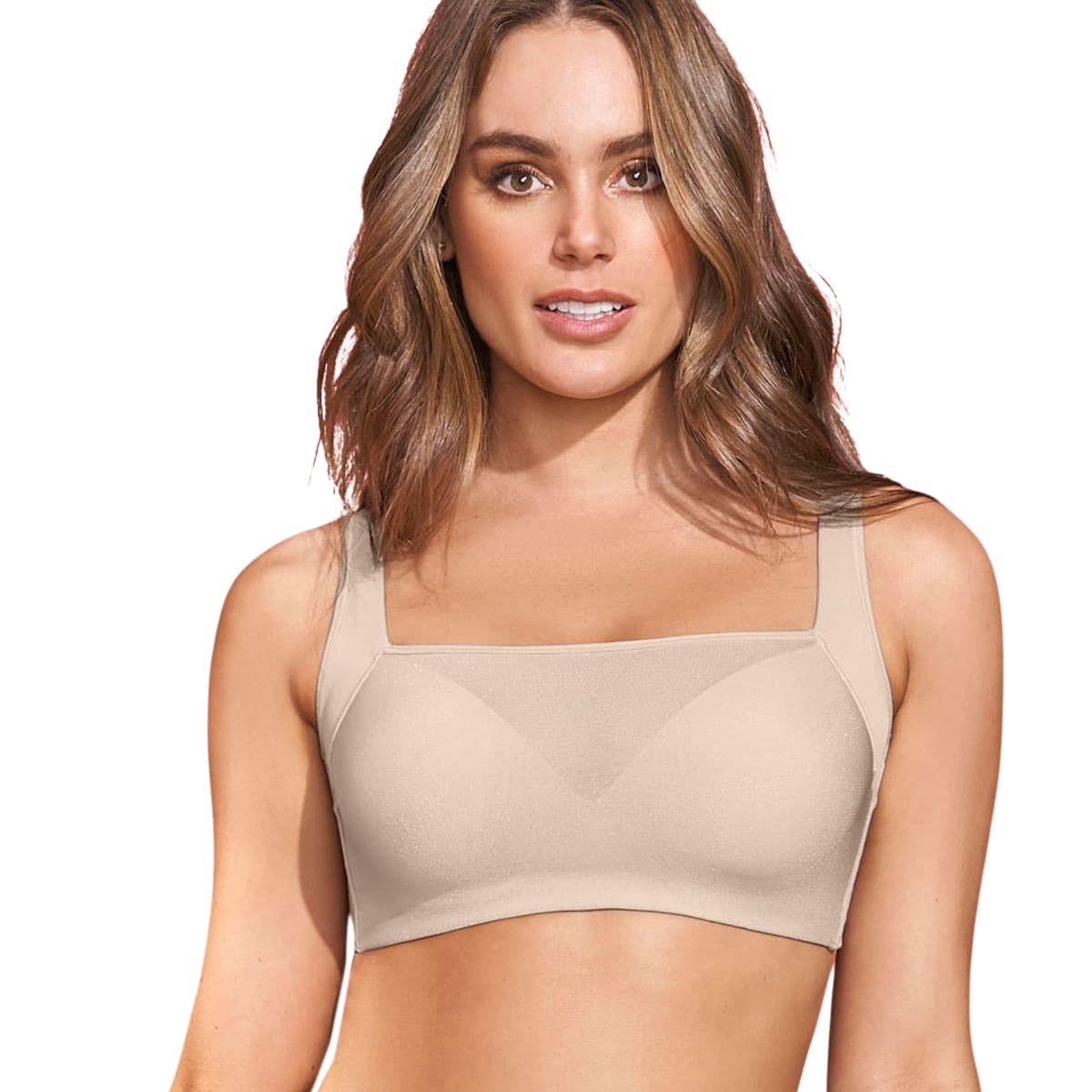 LEONISA - Sostén brastop con buen cubrimiento de sisa y espalda 011974 Café Claro
