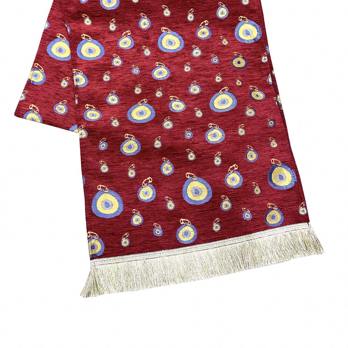 TURKUAZ - Camino de Mesa con Ojo Nazar rojo 1 m – Mantel Turquía, Boho