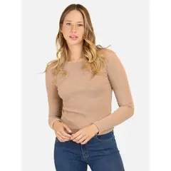 MAUI AND SONS - Polera ML Shoreline Café Mujer - Café