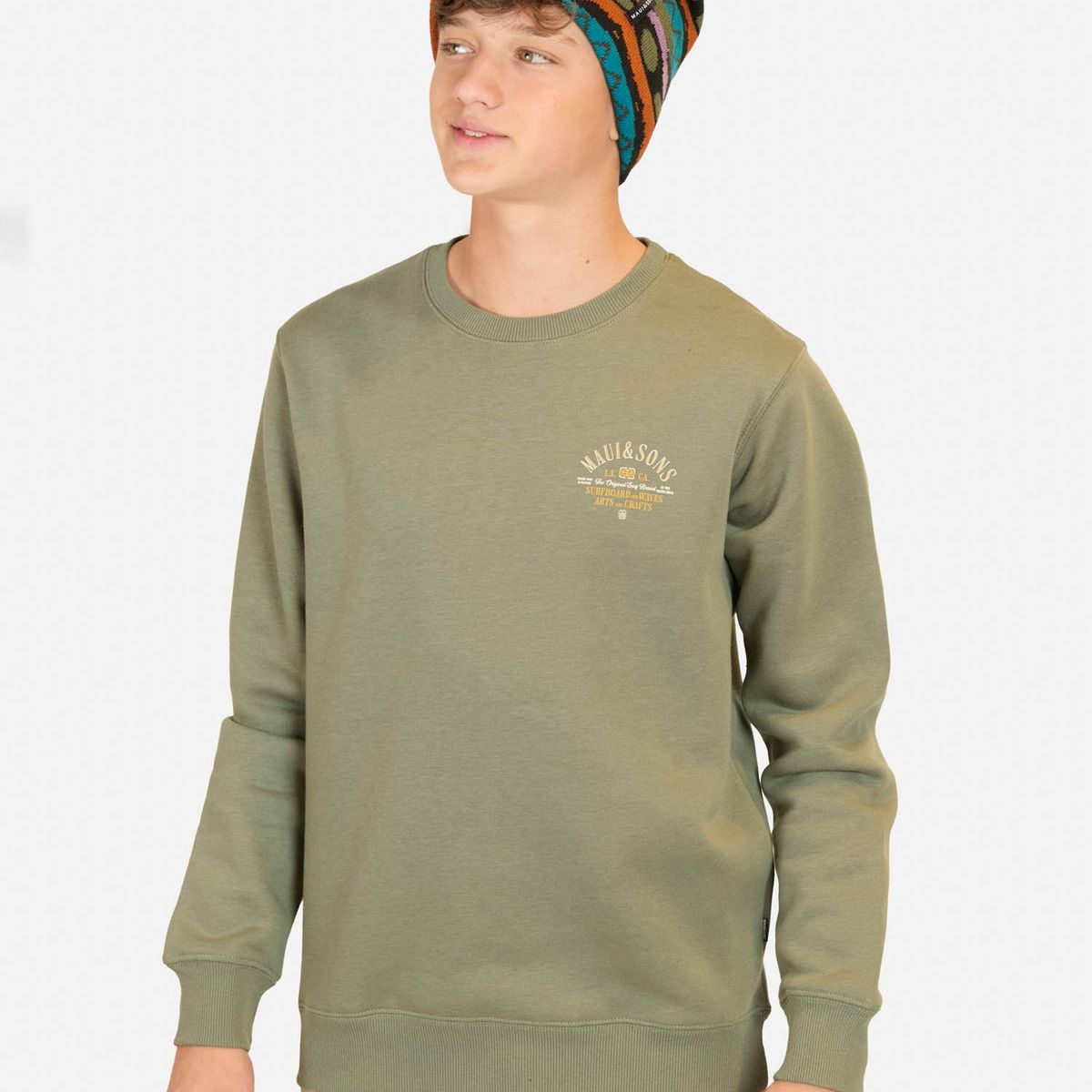 MAUI AND SONS - Poleron CR Lava Verde Infantil Maui And Sons