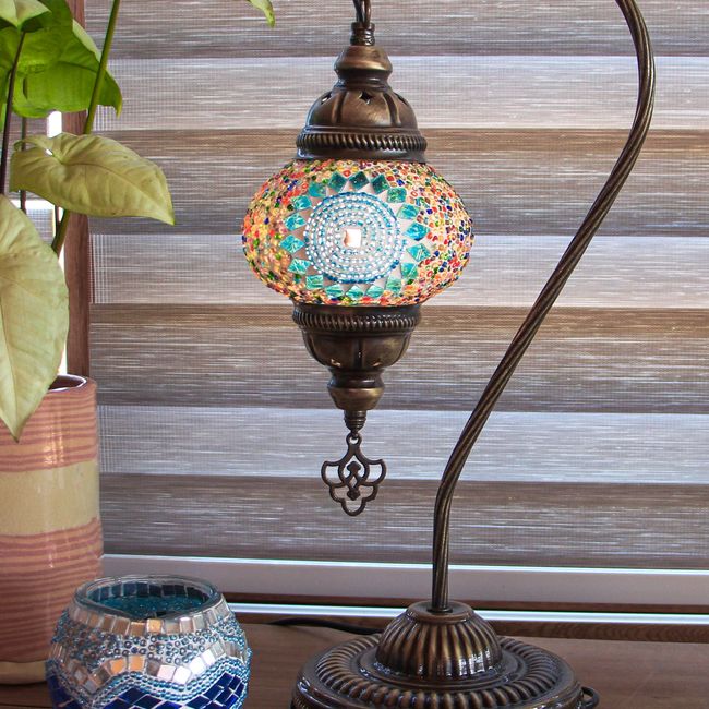 TURKUAZ - Lámpara turca cisne S Sol turquesa mix