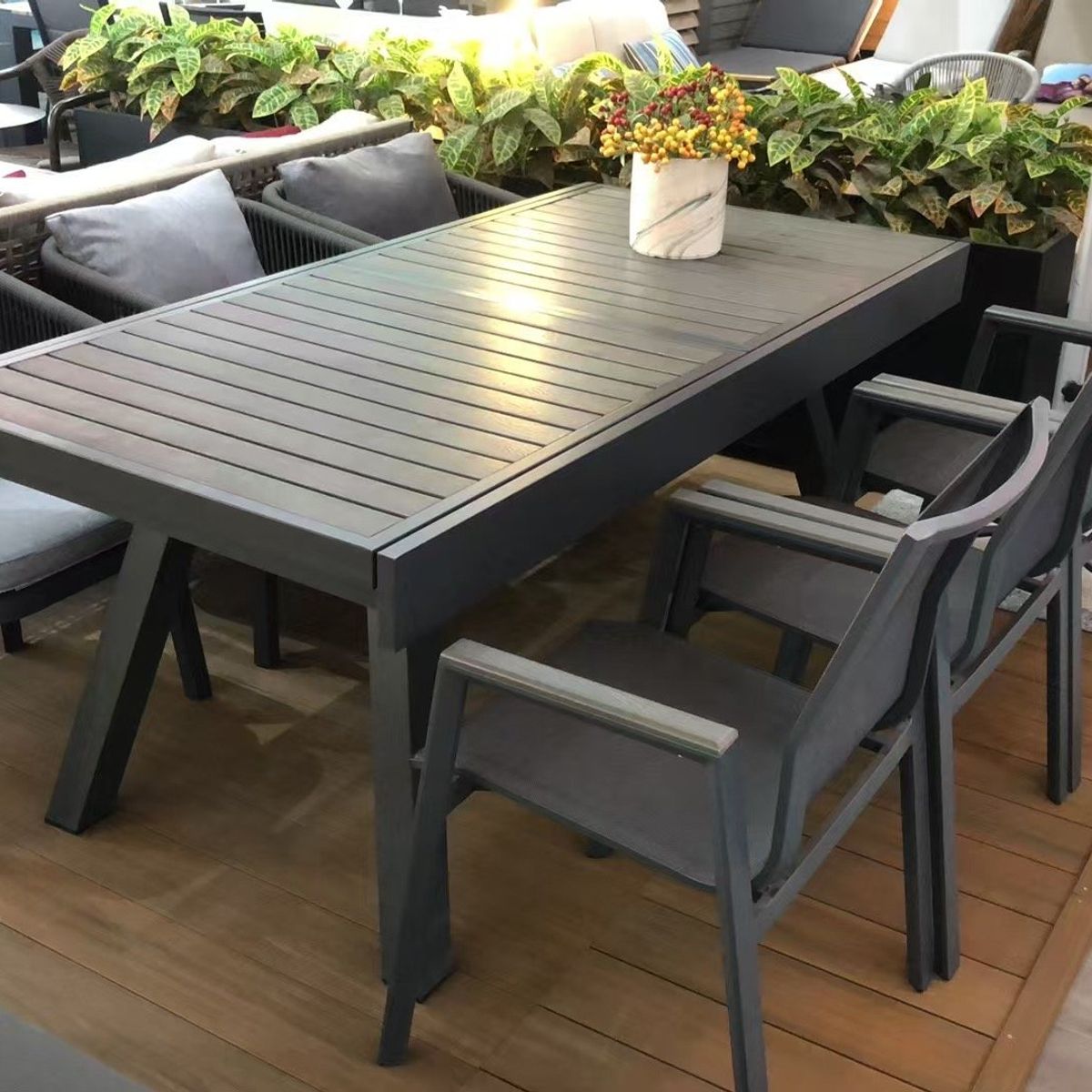 GENERICO - Juego de Comedor Exterior Extensible para Jardines y Terrazas