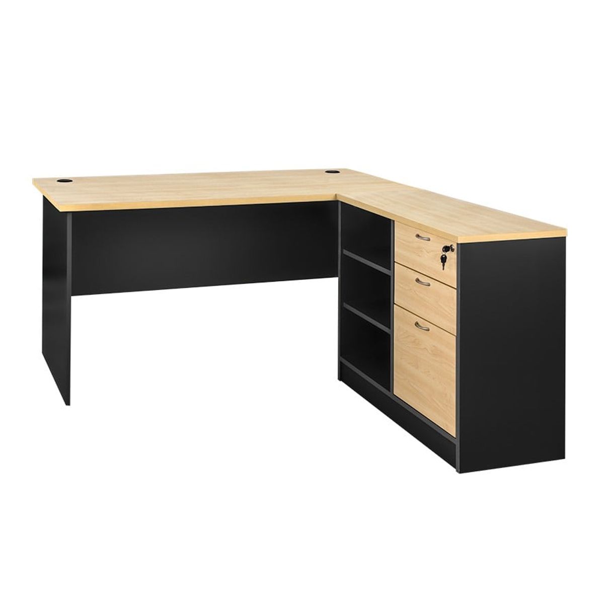 GENERICO - Escritorio en L 150 X 150 cm. con Cajonera Kardex Ampliada.