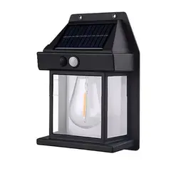 GENERICO - Lampara Solar De Pared 1 Foco+ Sensor Movimiento Luz Cálida Exterior