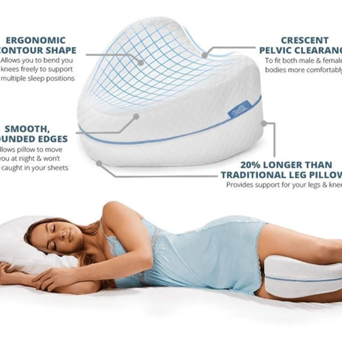 MOVI - Almohada Ortopédica para Piernas-Ergonómica para Caderas y Espalda