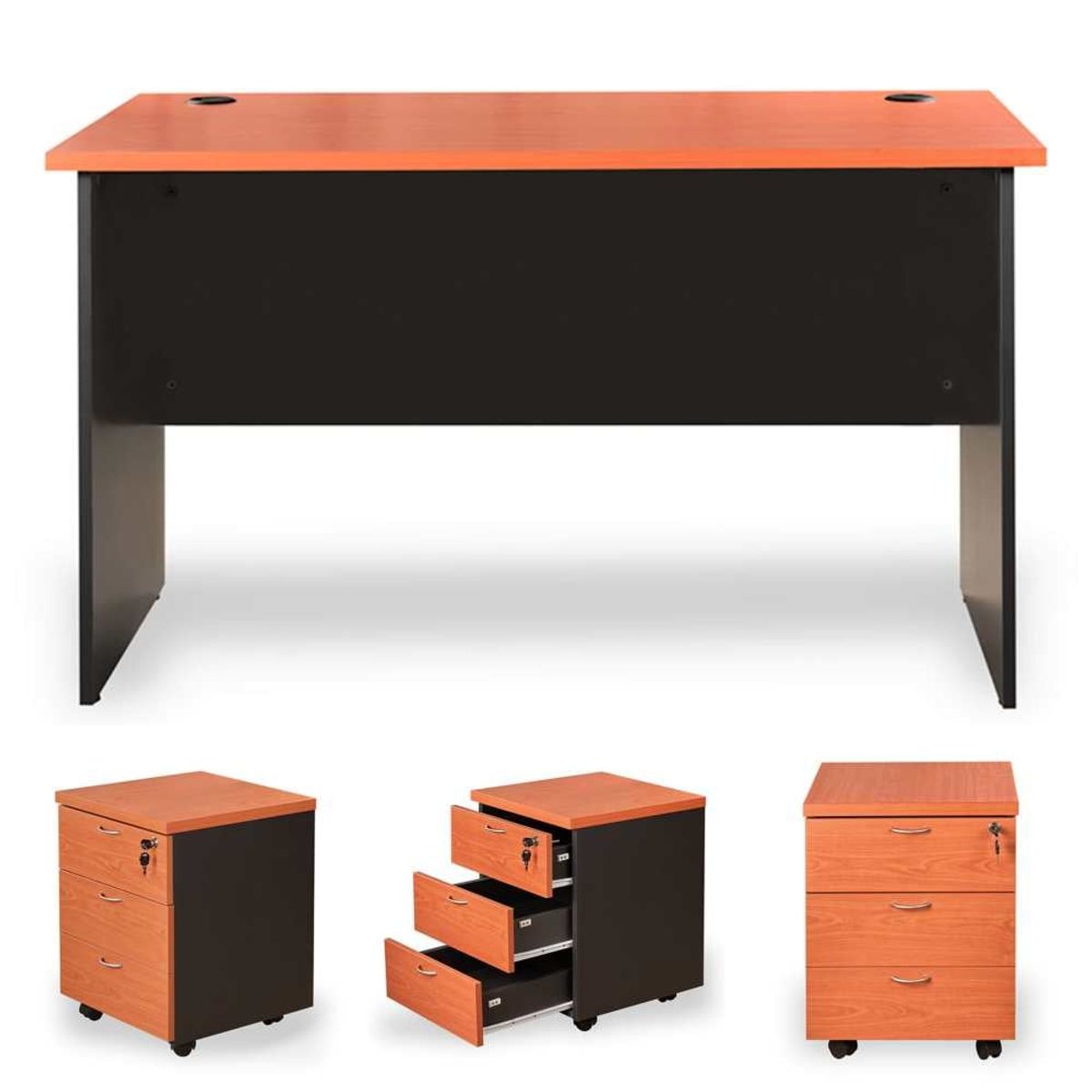 GENERICO - Escritorio Recto 120 X 60 cm con Cajonera Móvil Estándar