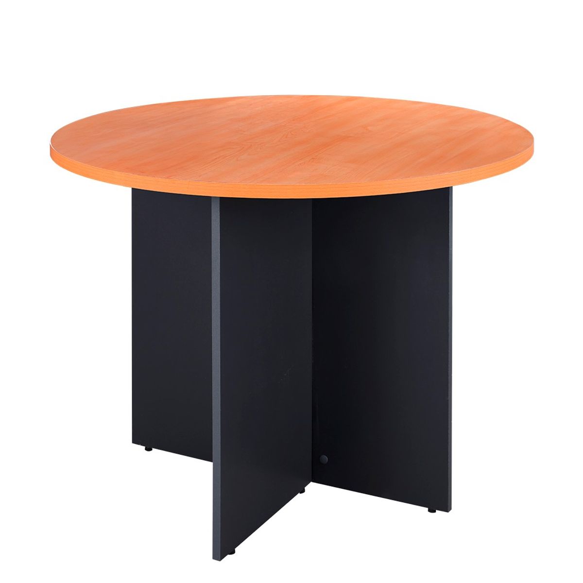 GENERICO - Mesa de Reuniones 100 cm. de Diámetro Laminado Compacto Alerce/Grafito