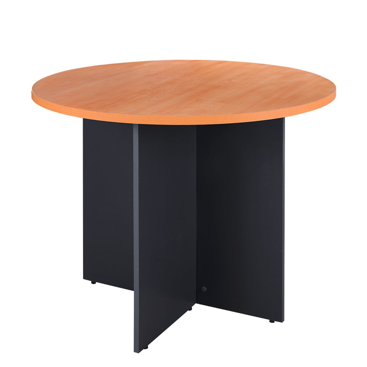 GENERICO - Mesa de Reuniones 100 cm. de Diámetro Laminado Compacto Alerce/Grafito