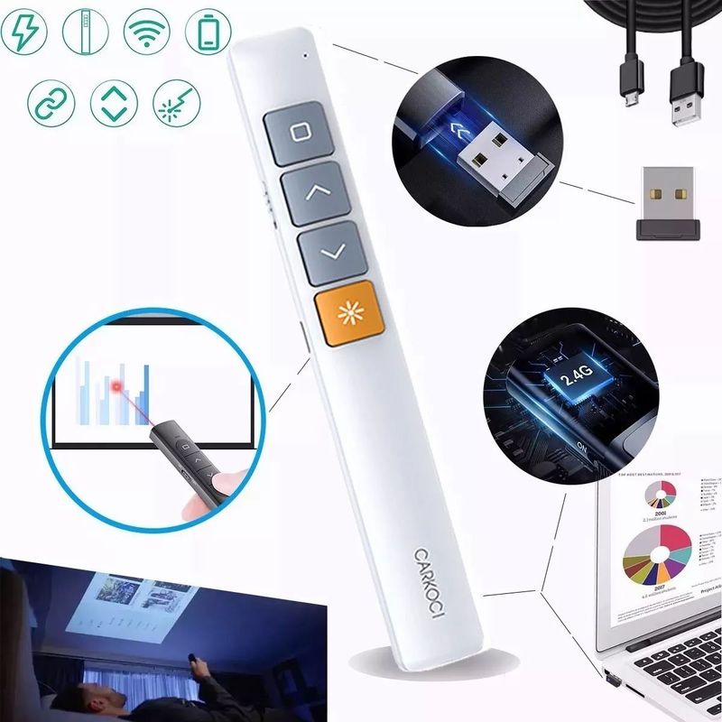 EDWINAYY - Presentador Powerpoint Láser Diapositiva Puntero Inalámbrico