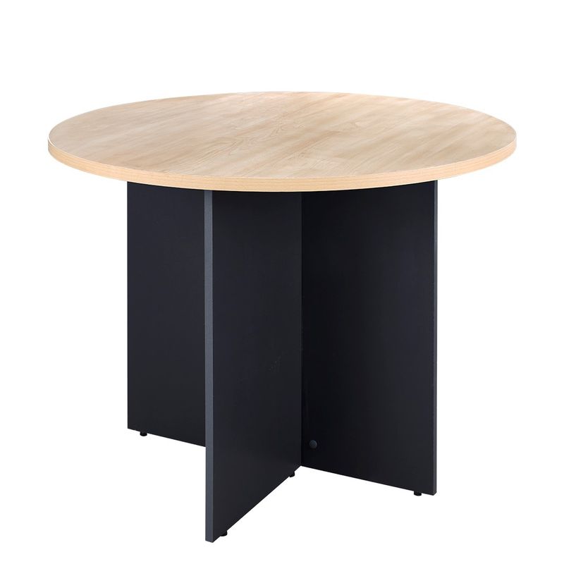 GENERICO - Mesa de Reuniones 100 cm. de Diámetro Laminado Compacto Maple/Grafito